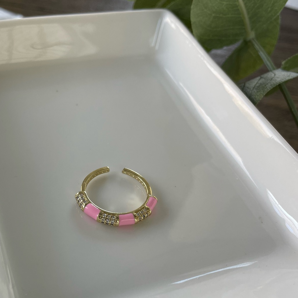 Adjustable Pink & Gold Ring